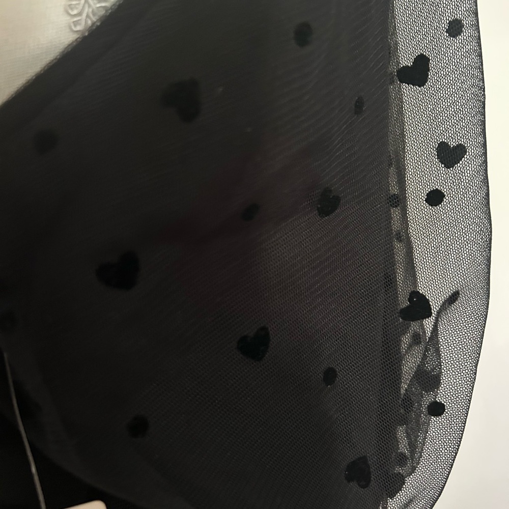 Anthropologie Black Sheer Halter Neck Bodysuit With Hearts Size LP - Picture 6 of 12